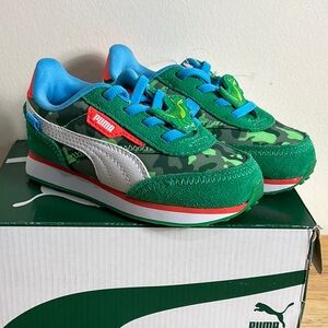 NEW NIB Cocomelon Puma Future Rider inf Green Camouflage Sneakers Summer green